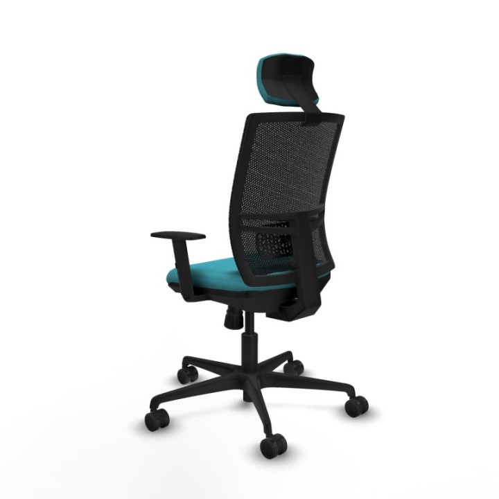 Yunquera sincro malla negra bali turquesa brazos 1D base nailon cabecero 1D ruedas 65mm nailon