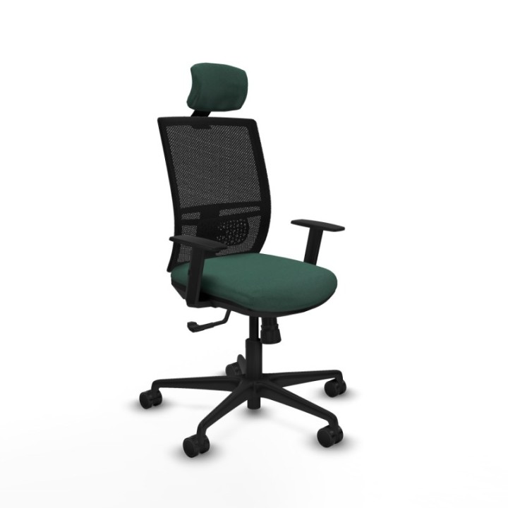 Yunquera sincro malla negra bali verde botella brazos 1D base nailon cabecero 1D ruedas 65mm nailon