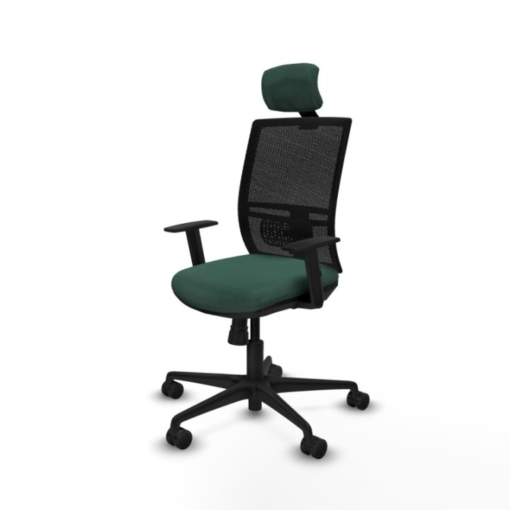 Yunquera sincro malla negra bali verde botella brazos 1D base nailon cabecero 1D ruedas 65mm nailon