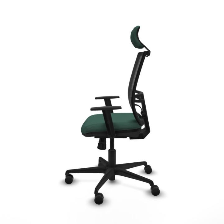 Yunquera sincro malla negra bali verde botella brazos 1D base nailon cabecero 1D ruedas 65mm nailon