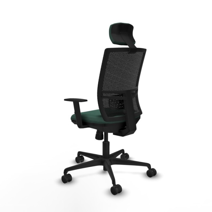 Yunquera sincro malla negra bali verde botella brazos 1D base nailon cabecero 1D ruedas 65mm nailon