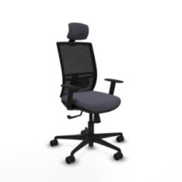 Yunquera sincro malla negra bali gris oscuro brazos 1D base nailon cabecero 1D ruedas 65mm nailon