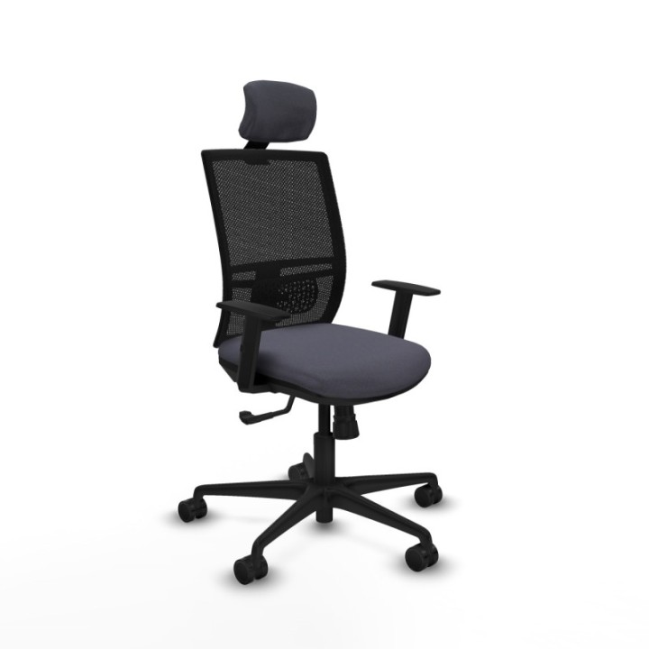 Yunquera sincro malla negra bali gris oscuro brazos 1D base nailon cabecero 1D ruedas 65mm nailon