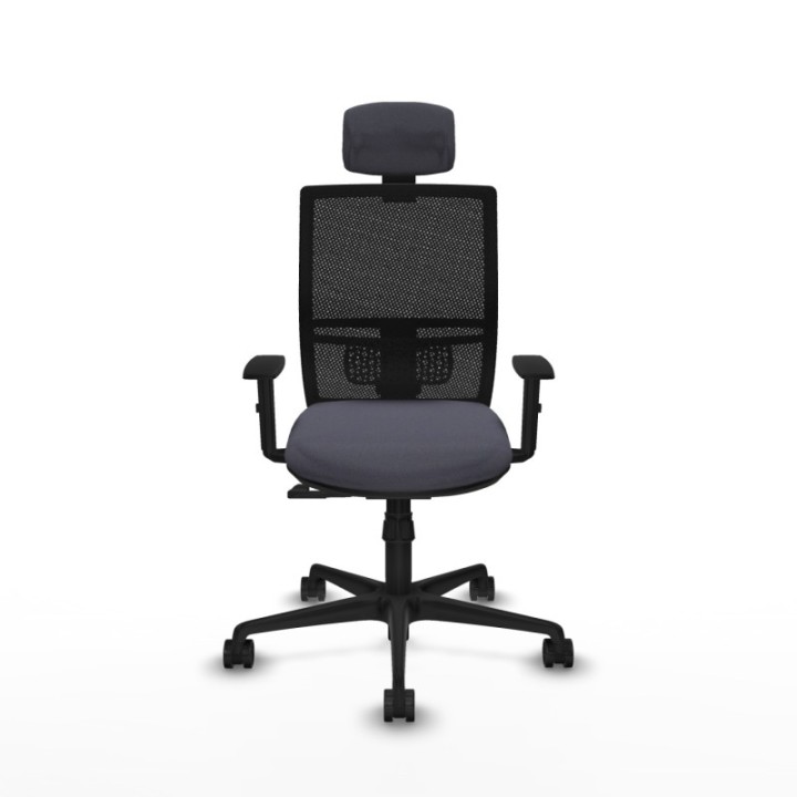 Yunquera sincro malla negra bali gris oscuro brazos 1D base nailon cabecero 1D ruedas 65mm nailon