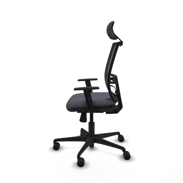 Yunquera sincro malla negra bali gris oscuro brazos 1D base nailon cabecero 1D ruedas 65mm nailon