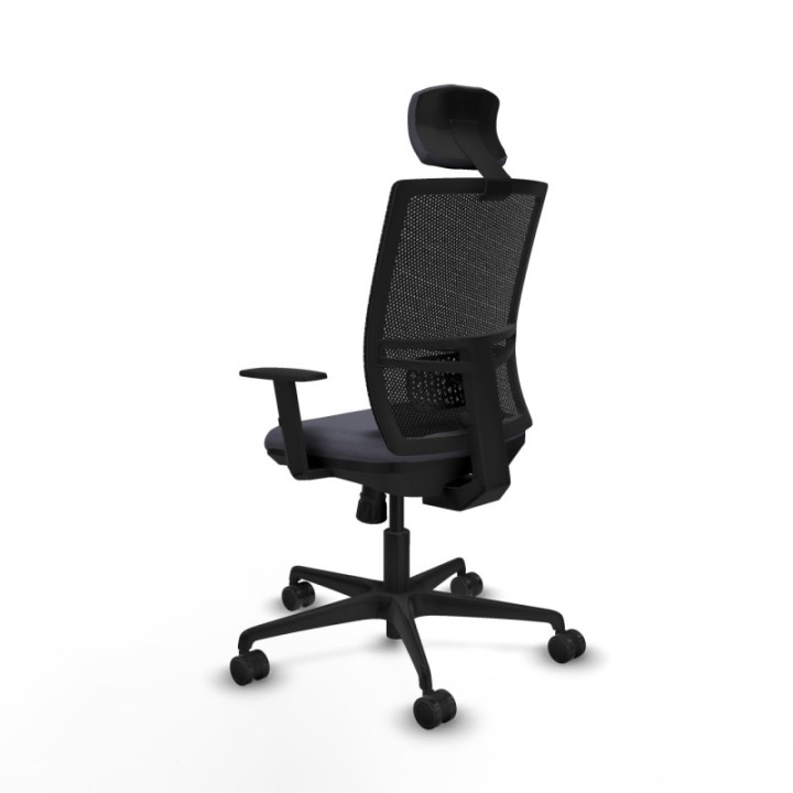 Yunquera sincro malla negra bali gris oscuro brazos 1D base nailon cabecero 1D ruedas 65mm nailon