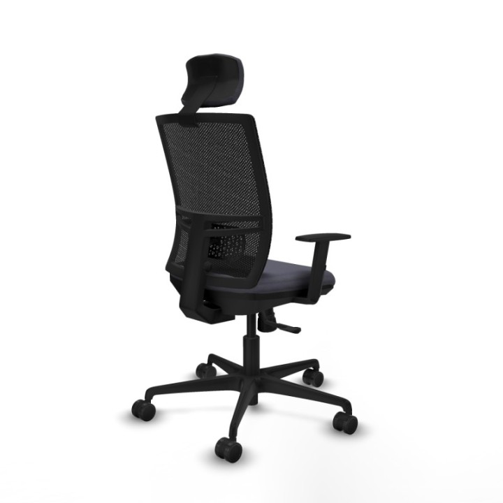 Yunquera sincro malla negra bali gris oscuro brazos 1D base nailon cabecero 1D ruedas 65mm nailon