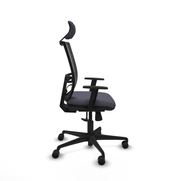 Yunquera sincro malla negra bali gris oscuro brazos 1D base nailon cabecero 1D ruedas 65mm nailon