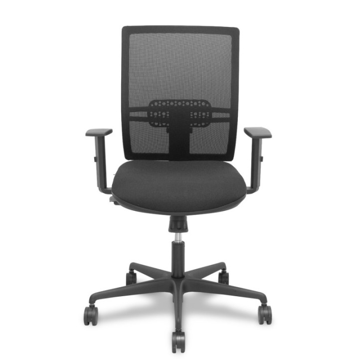 Silla Yunquera sincro malla negra bali negro brazo regulable.