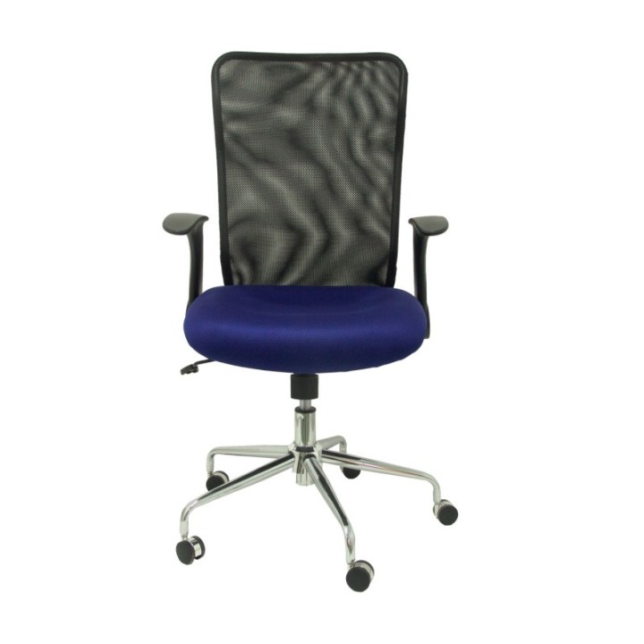 Silla Minaya respaldo malla negro asiento 3D azul