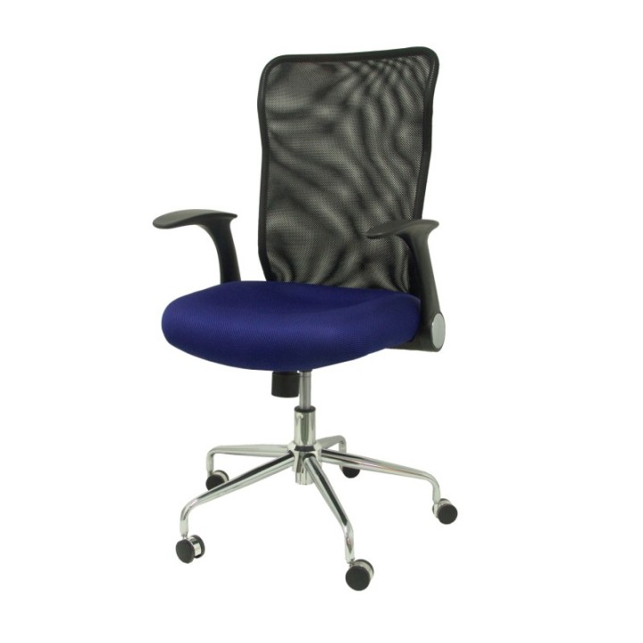 Silla Minaya respaldo malla negro asiento 3D azul
