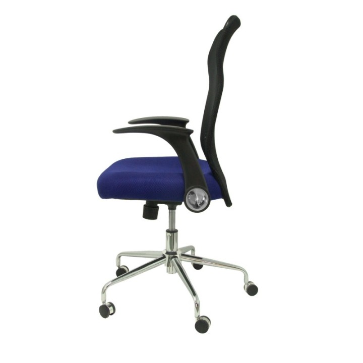 Silla Minaya respaldo malla negro asiento 3D azul