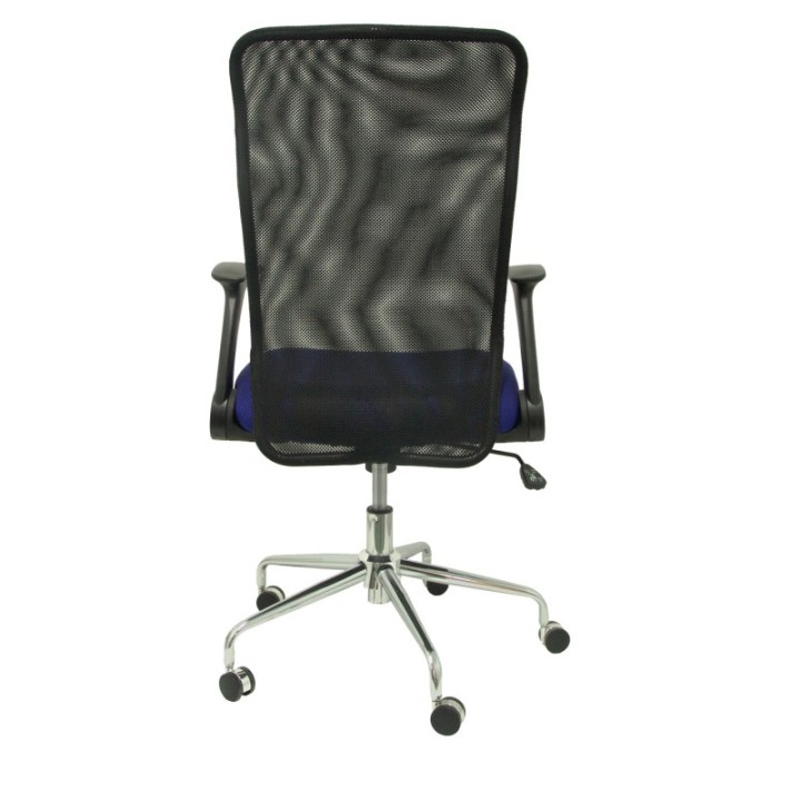 Silla Minaya respaldo malla negro asiento 3D azul