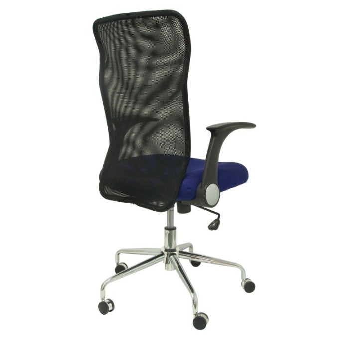 Silla Minaya respaldo malla negro asiento 3D azul