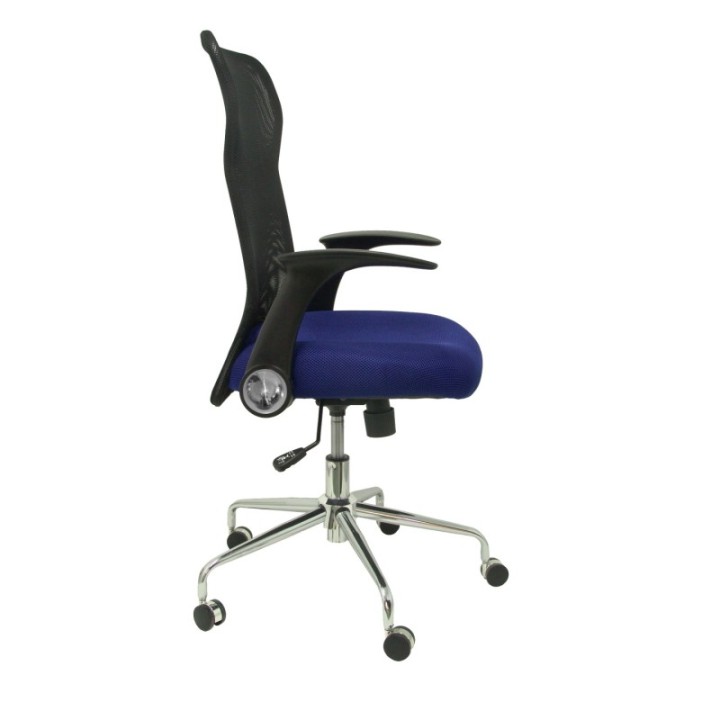 Silla Minaya respaldo malla negro asiento 3D azul