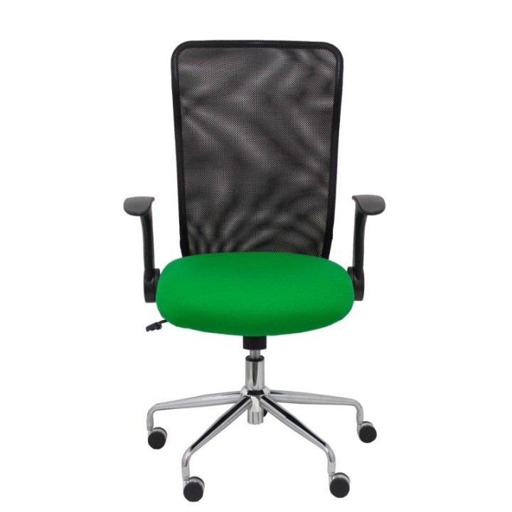 Silla Minaya respaldo malla negro asiento bali verde