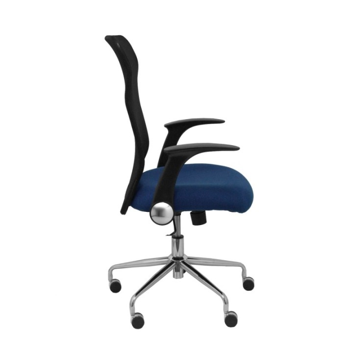 Silla Minaya respaldo malla negro asiento bali azul marino