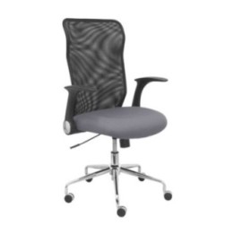 Silla Minaya respaldo malla negro asiento bali gris