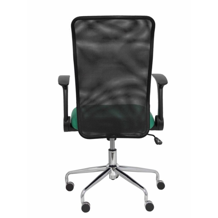 Silla Minaya respaldo malla negro asiento bali verde esmeralda