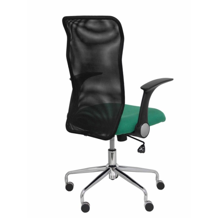 Silla Minaya respaldo malla negro asiento bali verde esmeralda