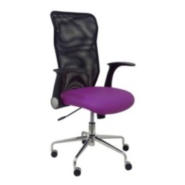 Silla Minaya respaldo malla negro asiento bali morado