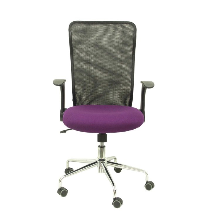 Silla Minaya respaldo malla negro asiento bali morado