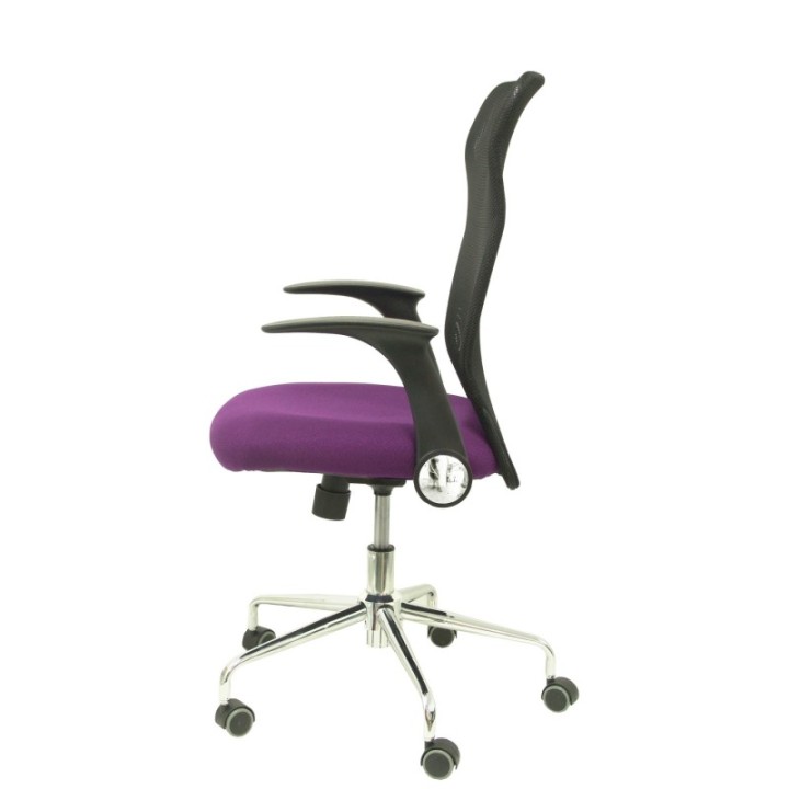 Silla Minaya respaldo malla negro asiento bali morado