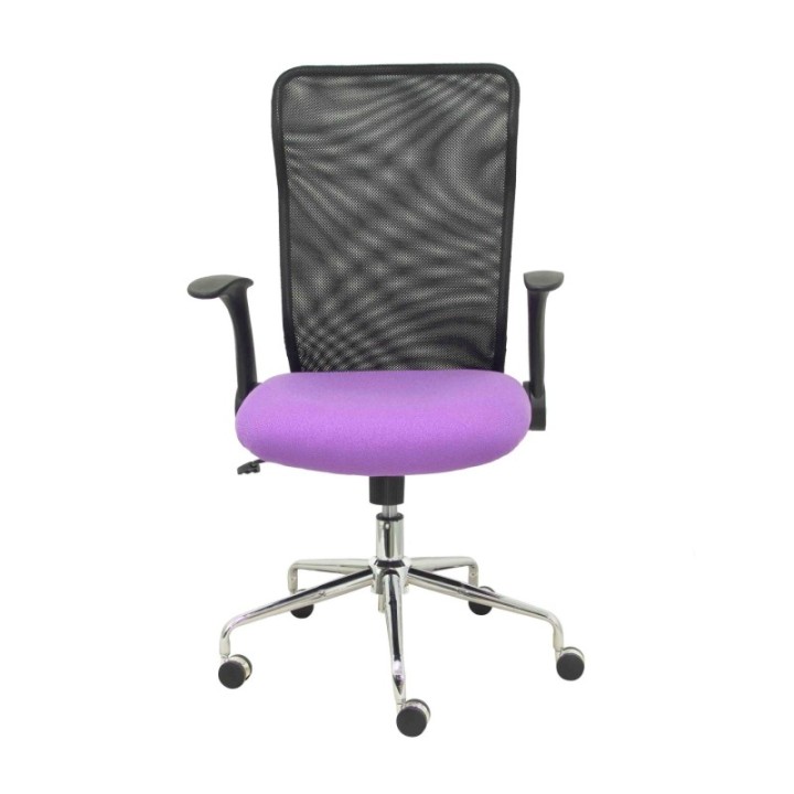 Silla Minaya respaldo malla negro asiento bali lila