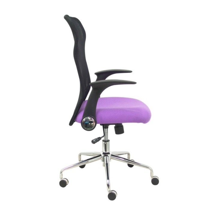 Silla Minaya respaldo malla negro asiento bali lila
