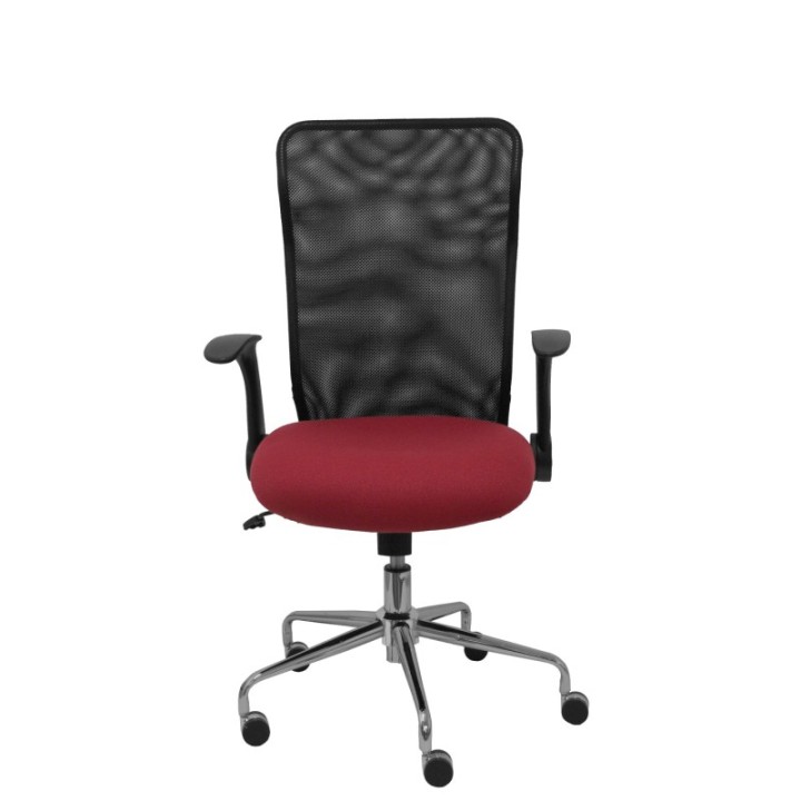 Silla Minaya respaldo malla negro asiento bali granate