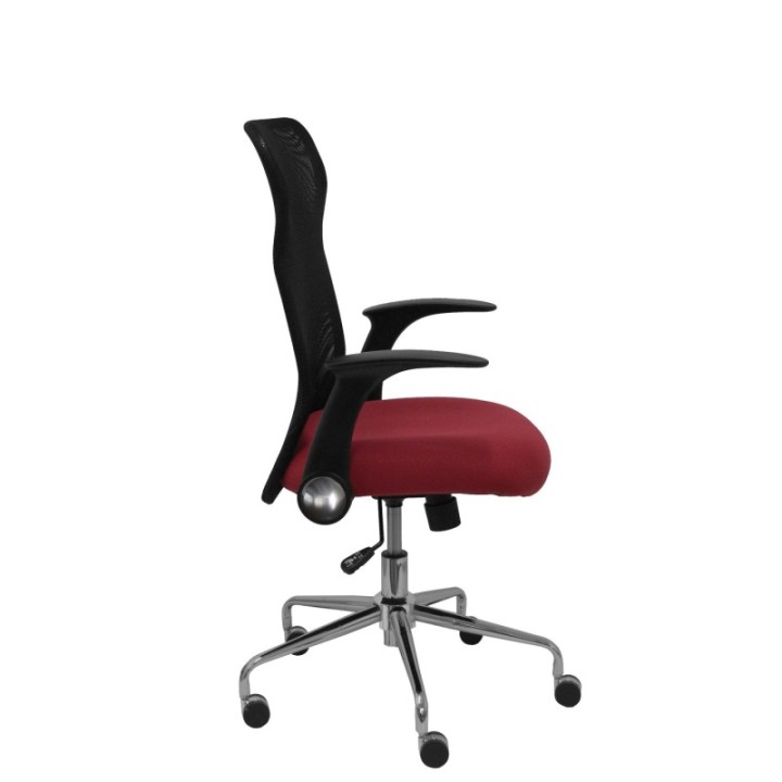 Silla Minaya respaldo malla negro asiento bali granate