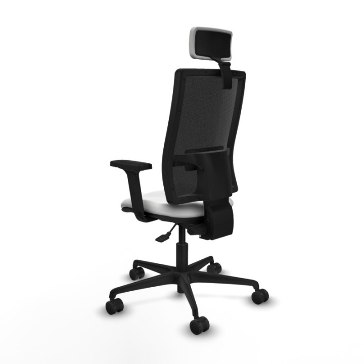 Bormate asincro malla negra bali blanco brazos 2D base nailon cabecero 2D ruedas 65mm nailon