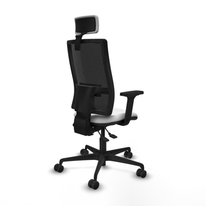 Bormate asincro malla negra bali blanco brazos 2D base nailon cabecero 2D ruedas 65mm nailon