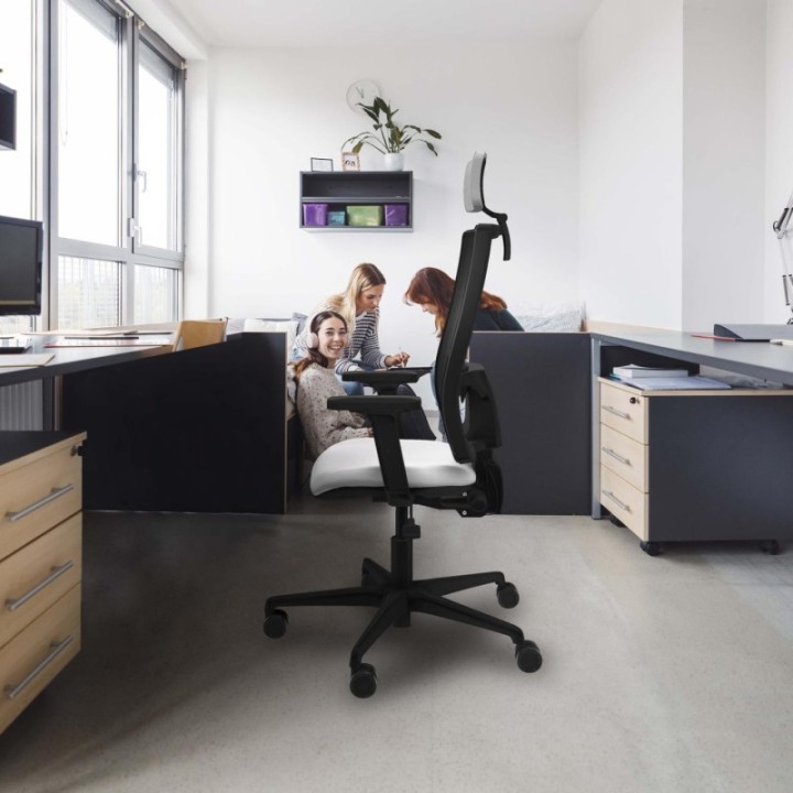 Bormate asincro malla negra bali naranja oscuro brazos 2D base nailon cabecero 2D ruedas 65mm nailon