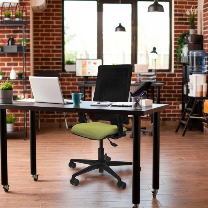 Bormate asincro malla negra bali verde petroleo brazos 2D base nailon  ruedas 65mm nailon