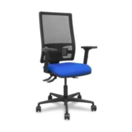 Silla Bormate asincro malla negra asiento bali azul brazos 2D ruedas 65mm