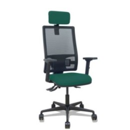 Silla Bormate asincro malla negra asiento bali verde botella brazos 2D ruedas 65mm cabecero regulable