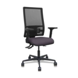 Silla Bormate asincro malla negra asiento bali gris oscuro brazos 2D ruedas 65mm