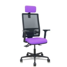 Silla Bormate asincro malla negra asiento bali lila brazos 2D ruedas 65mm cabecero regulable