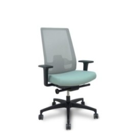 Silla Indeed traslack resp. malla gris asiento tonal verde claro brazos 2D base poliamida