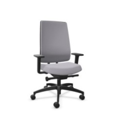 Silla Indeed traslacktapizada tonal color gris brazos 2D base poliamida ruedas autofrenantes 60mm