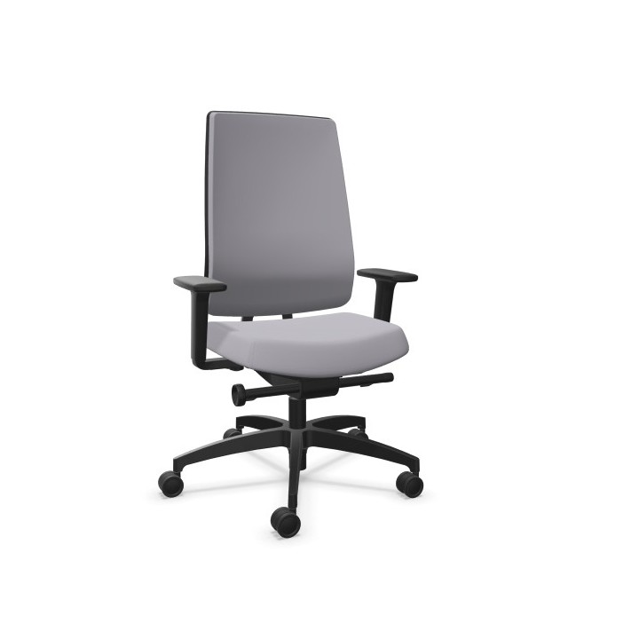 Silla Indeed traslacktapizada tonal color gris brazos 2D base poliamida ruedas autofrenantes 60mm