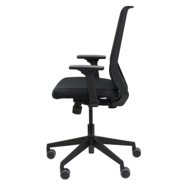 Silla Indeed traslacktapizada tonal color castaño brazos 2D base poliamida ruedas autofrenantes 60mm cabecero