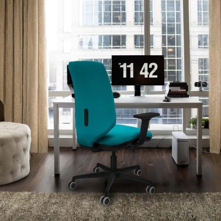 Ossa tapizada traslack bali azul brazos 2D base nailon ruedas 65mm engomadas