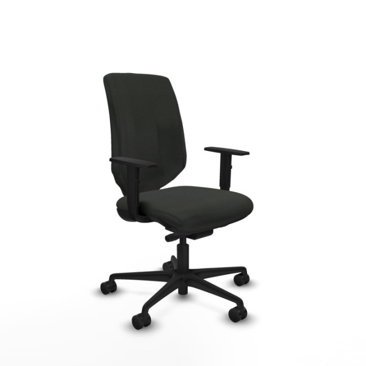 Ossa tapizada traslack bali negro brazos 1D base nailon ruedas 65 mm nailon