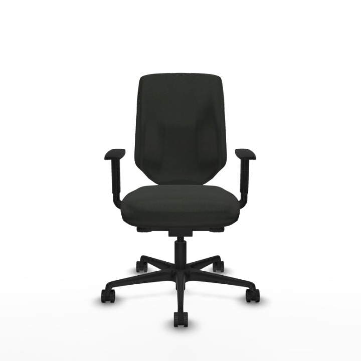 Ossa tapizada traslack bali negro brazos 1D base nailon ruedas 65 mm nailon