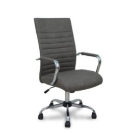 Sillón Opti527CR cromada basculante similpiel gris base cromada
