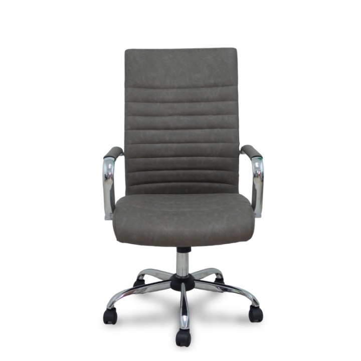 Sillón Opti527CR cromada basculante similpiel gris base cromada