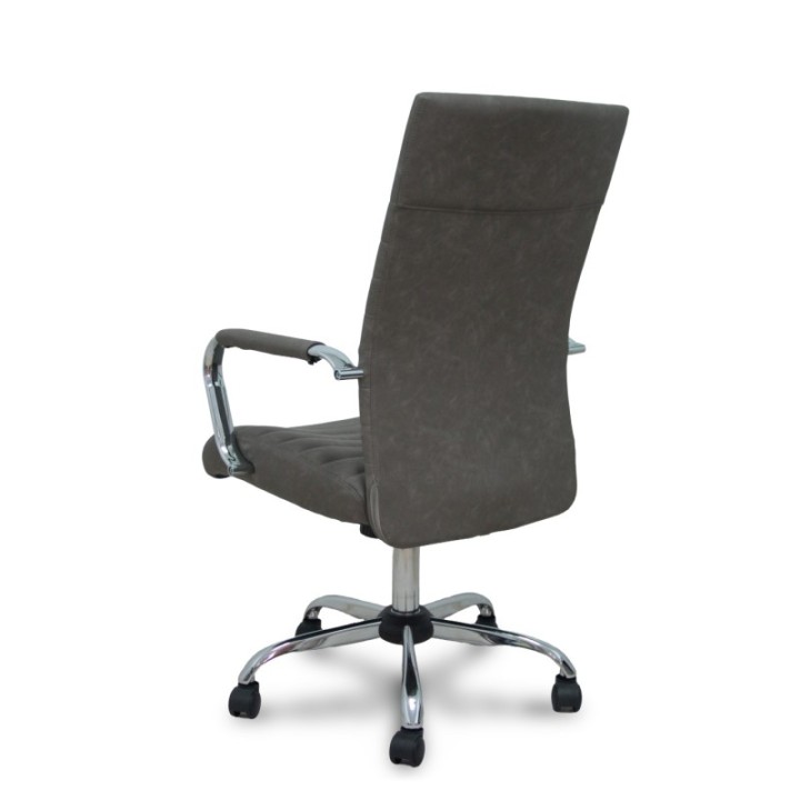 Sillón Opti527CR cromada basculante similpiel gris base cromada