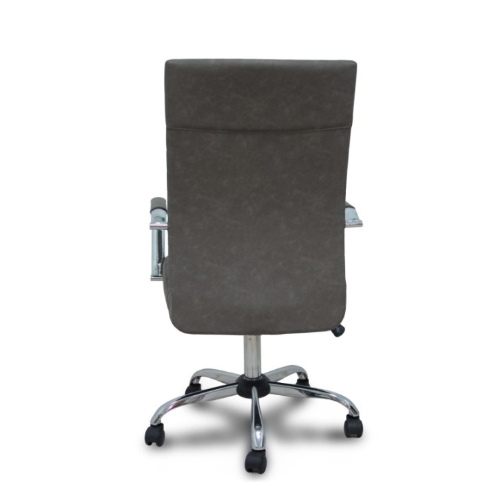 Sillón Opti527CR cromada basculante similpiel gris base cromada